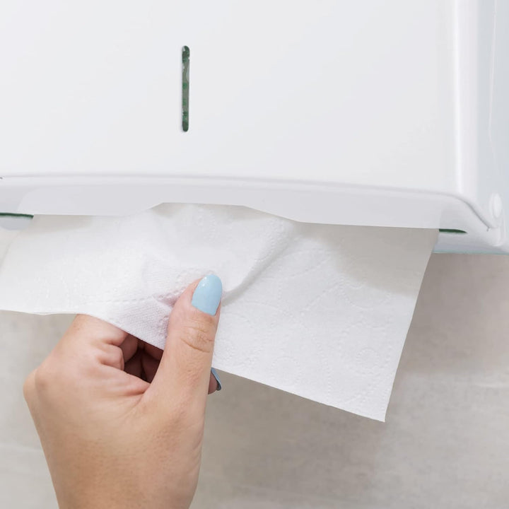 Jofel AE55300 - TOILETTENPAPIERSPENDER Gross Azur Weiss & AH37000 - HANDTUCHSPENDER Z-FALZ SMART ABS