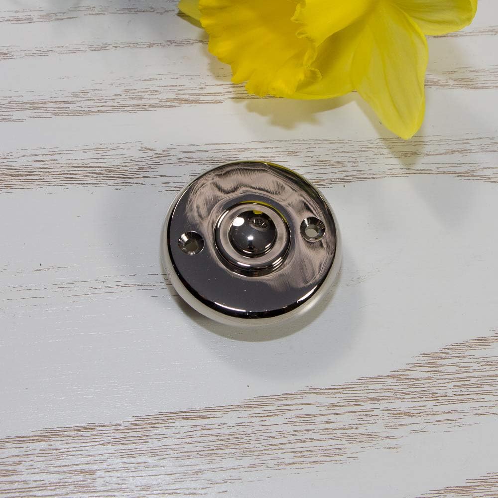 Atikas - Türklingel Nickel rund, Klingelknopf für moderne Haustüren Klingel Taster