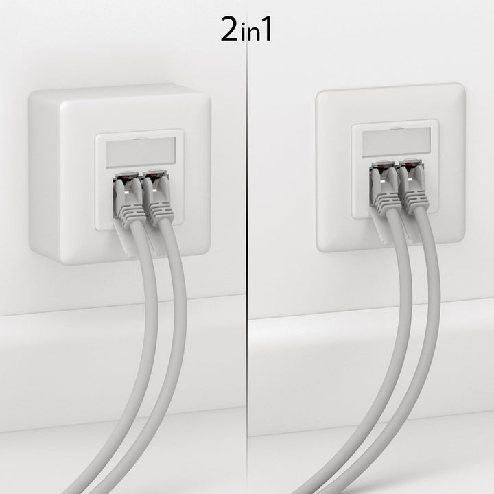 deleyCON 10x CAT6 Universal Netzwerkdose - 2x RJ45 Port - Geschirmt - Aufputz oder Unterputz - 1 Gig