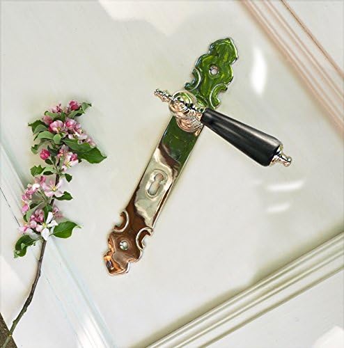 Antikas - Klinkengarnitur - individuell in Nickel mit Türklinken mit Ebenholzgriff