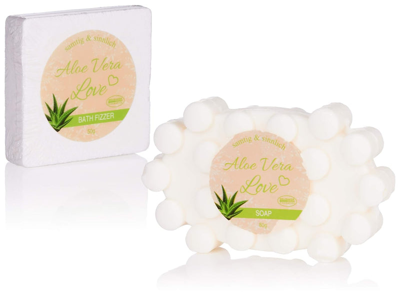 BRUBAKER Cosmetics Aloe Vera Love Badeset mit Wanne goldfarben 6-teilig, Aloe Vera