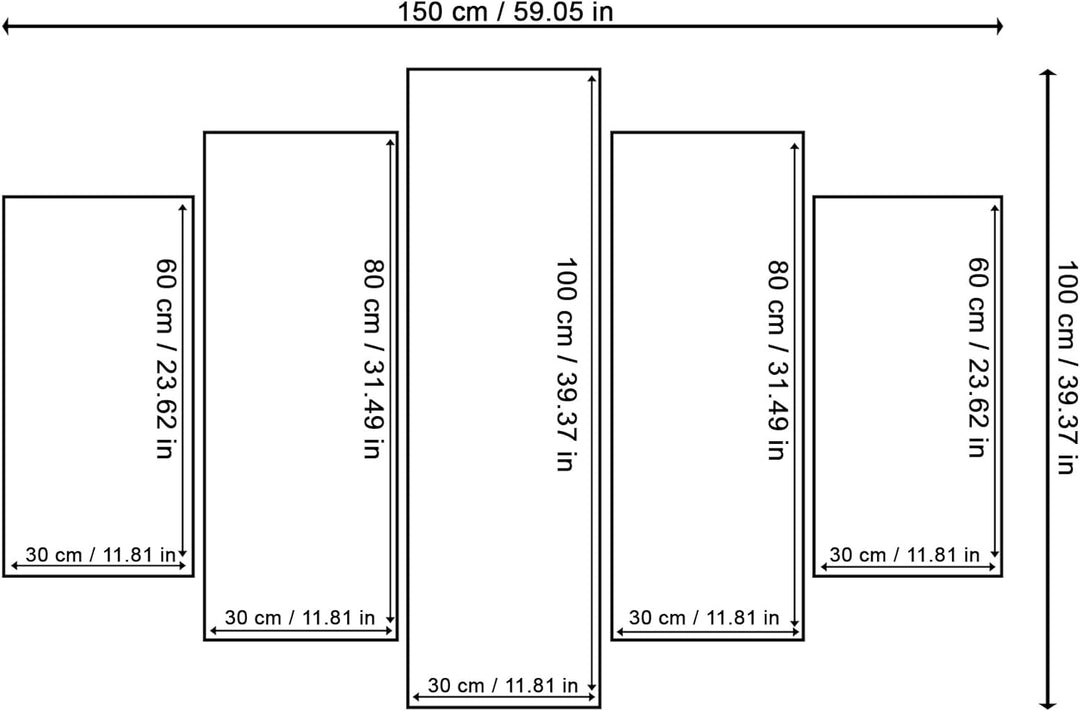 Feeby Deco Bild 5 Teilig Natur Wanddekoration Strand Dünen See Himmel bunt 150x100 cm Deco panel 150