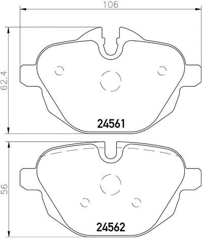 HELLA PAGID 8DB 355 013-921 Bremsbelagsatz - T1769 - Dicke/Stärke: 18mm - Bremssystem: TRW - für Ver