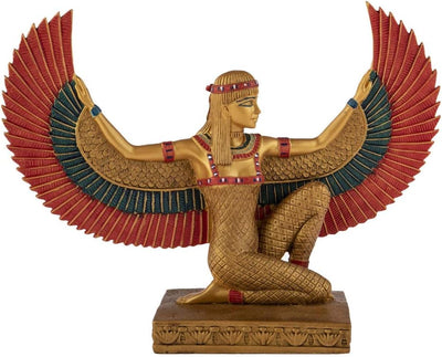 Grosse Statue ISIS Flügel – Ägyptische Göttin der Fruchtbarkeit Goldfarben, Goldfarben