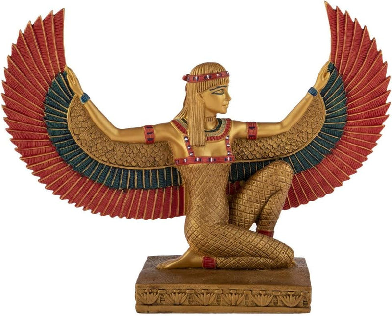 Grosse Statue ISIS Flügel – Ägyptische Göttin der Fruchtbarkeit Goldfarben, Goldfarben