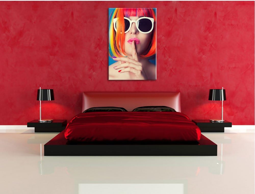 Pixxprint Frau mit Haaren als Leinwandbild/Grösse: 100x70 / Wandbild/Kunstdruck/fertig bespannt, 100