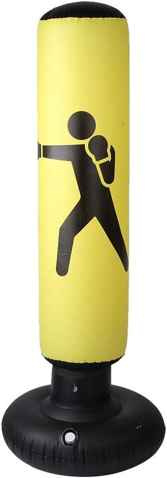 VGEBY Boxsack, PVC 160cm Stehender aufblasbarer Boxsack Erwachsene Kinder Fitness Hit Sandsack Säule