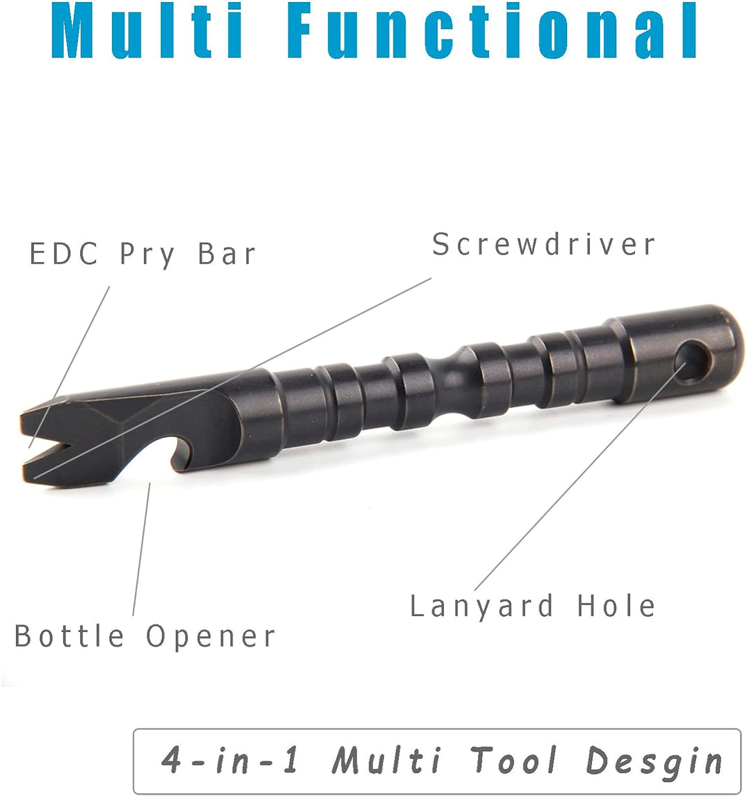 Hamans Titanlegierung EDC Hebelstange mit Flaschenöffner, Schraubendreher-Funktion, Multifunktionswe