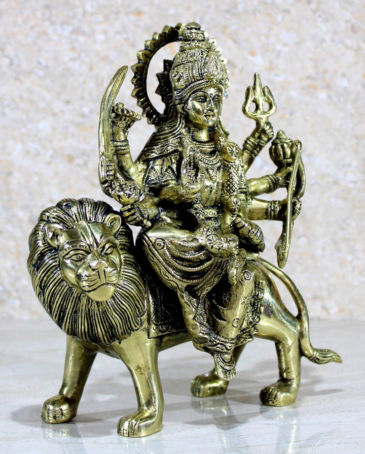 eSplanade Brass Maa Durga/MATA Rani Idol, Statue, moorti, murti for Home Mandir and Home Decor (8.5