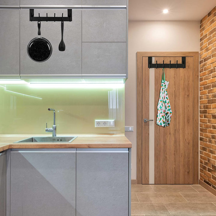 WEBI Türgarderobe mit 6 Haken,Türhaken zum Einhängen,Türaufhänger,Kleiderhaken Tür,Haken Tür,Türhake