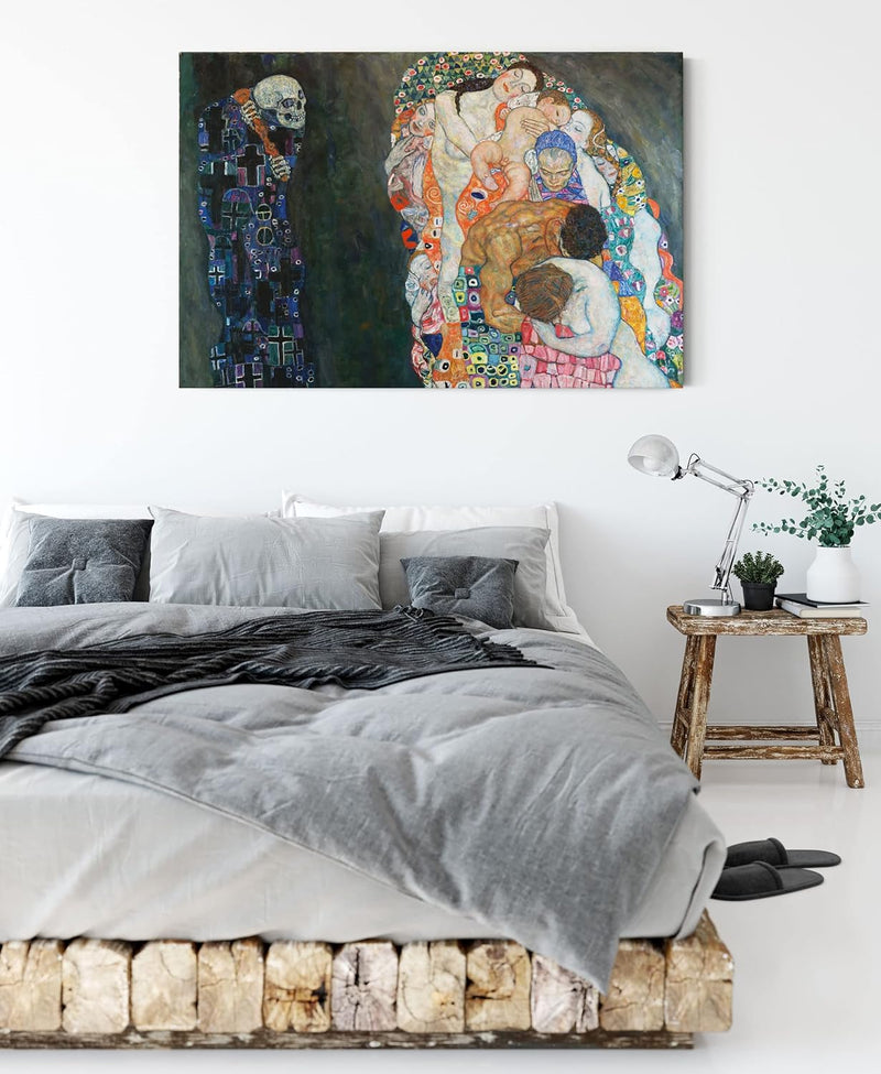 Generisch Gustav Klimt - Tod und Leben als Leinwandbild / Grösse: 100x70 cm / Wandbild / Kunstdruck