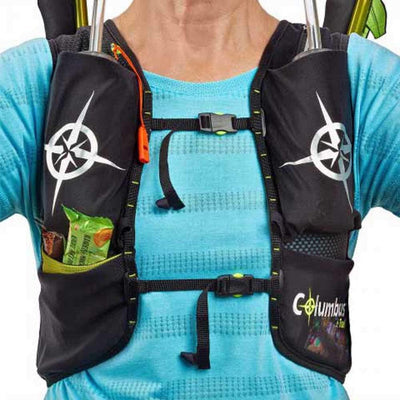 COLUMBUS Trail Vest 5L - Trinkweste in Schwarz für Trinkreservoirs oder andere Ausrüstung. Reflektie