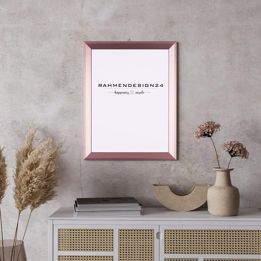 Rahmendesign24 Bilderrahmen Rio 40x80 Roségold Fotorahmen, Wechselrahmen, Posterrahmen, Puzzlerahmen