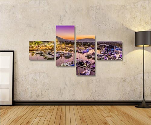 islandburner Bild Bilder auf Leinwand Phuket Hafen Thailand bei Nacht 4L XXL Poster Leinwandbild Wan