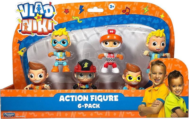 BANDAI Vlad & Niki Play Actionfigur – Packung mit Allen 6 Figuren – 6 bewegliche Actionfiguren mit Z