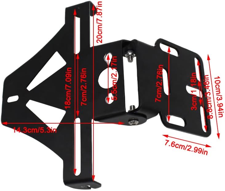 Baceyong Motorrad-Kennzeichenhalter, multifunktionale Motorrad-Halterung Universal-Motorrad-Heck ord