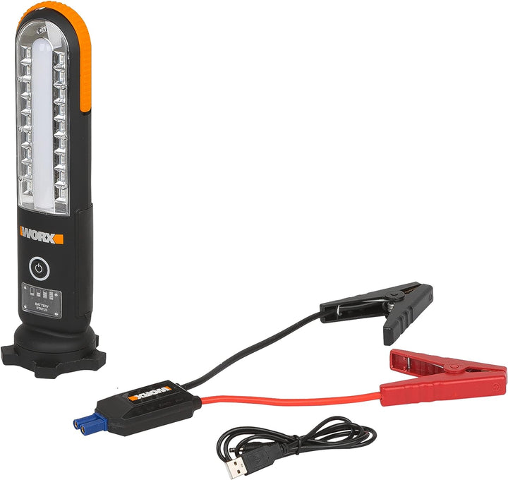 Worx WX852.1 Akku Starthilfegerät 12V mit Multifunktions-Lampe, Schwarz
