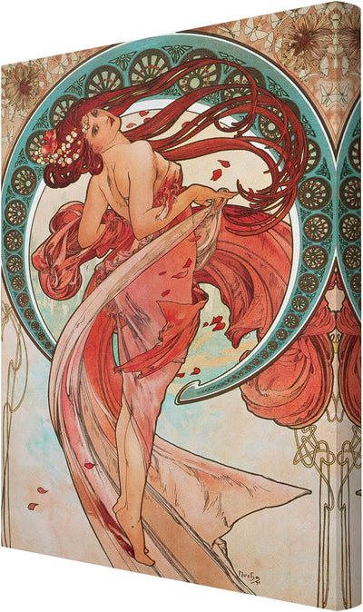 Bilderwelten Leinwandbild - Alfons Mucha - Vier Künste - Der Tanz - Hochformat, 90 x 60 cm 90cm x 60