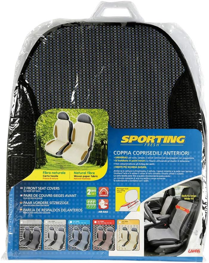 Lampa 54505 Sporting Fresh, 2 x Universal-Autositzbezüge für Vordersitze blau, blau