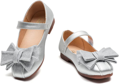 DADAWEN Klein Mädchen Mary Jane Ballerinas Prinzessin Taufschuhe 34 EU Silber, 34 EU Silber