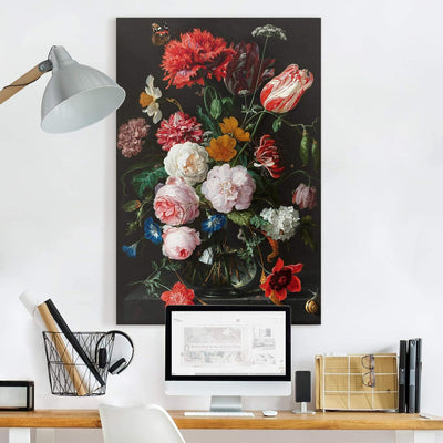 Leinwandbild Jan Davidsz de Heem Stillleben Blumen in Einer Glasvase, 90 x 60 cm 90cm x 60cm, 90cm x