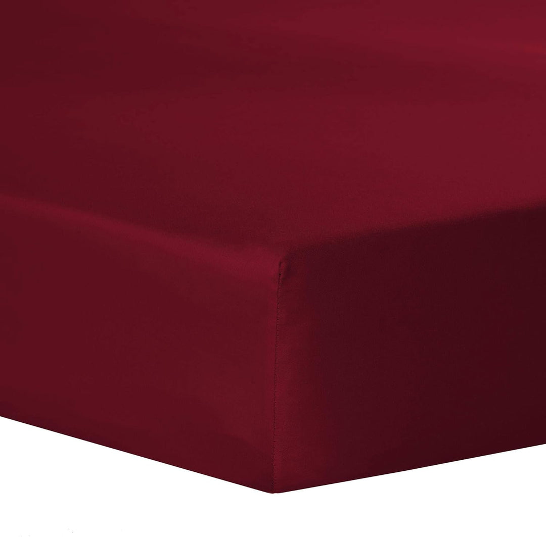 aqua-textil Luxury Bettwäsche zum Kombinieren 90 x 200 cm Spannbettlaken Bordeaux rot Baumwolle Mako