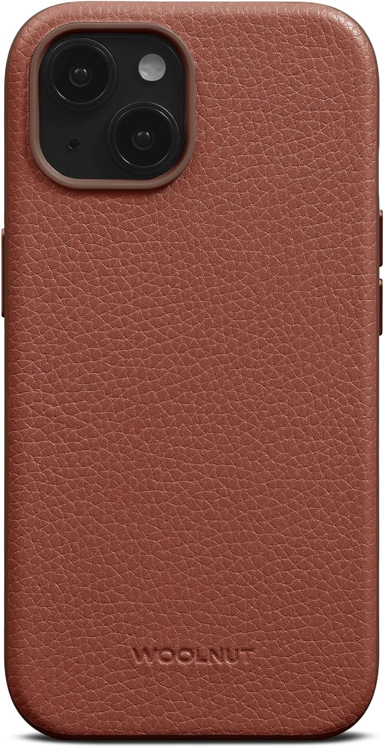 Woolnut Leder Hülle Case für iPhone 15 - Cognac Braun iPhone 15 Braun, iPhone 15 Braun