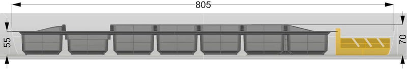 Generic Lana Solution Besteckeinsatz für 90er Schublade, 462 mm x 812 mm, anthrazit Anthrazit 805 mm