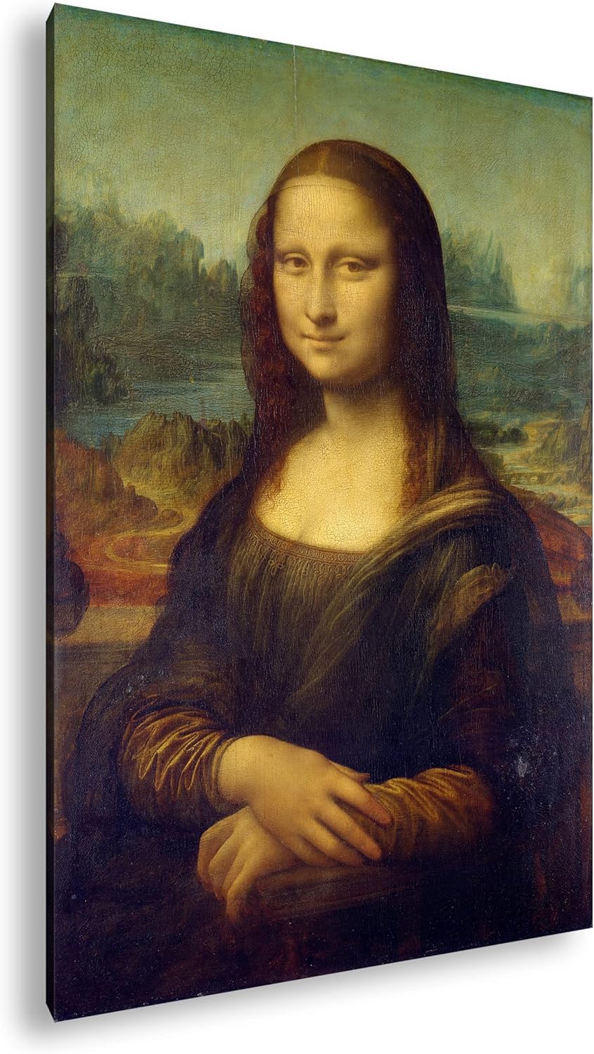 deyoli Die Mona Lisa von Leonardo Da Vinci Format:75x50 cm als Leinwandbild, Motiv fertig gerahmt au