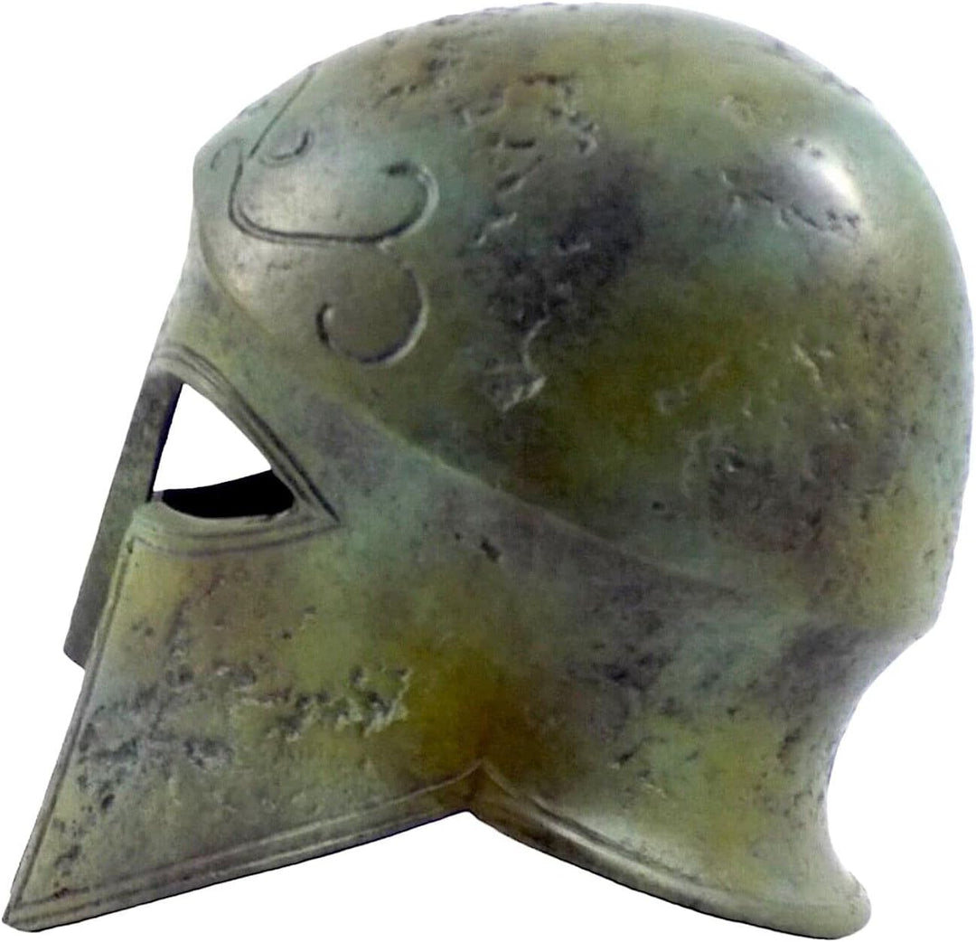 Antiker griechischer korinthischer Helm, echte Bronze-Metallkunst-Skulptur