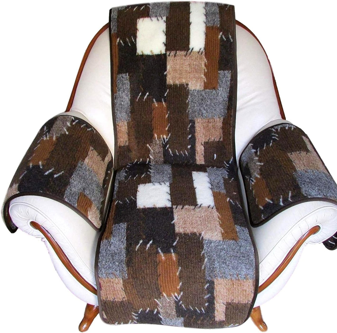 Alpenwolle Sesselschoner Sessel- und Armlehnenschoner Patchwork 3 Teilig