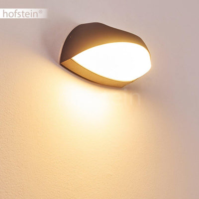 HOFSTEIN LED Aussenwandleuchte Tanguro, Wandlampe aus Metall in Schwarz, Gartenbeleuchtung m. 5 Watt