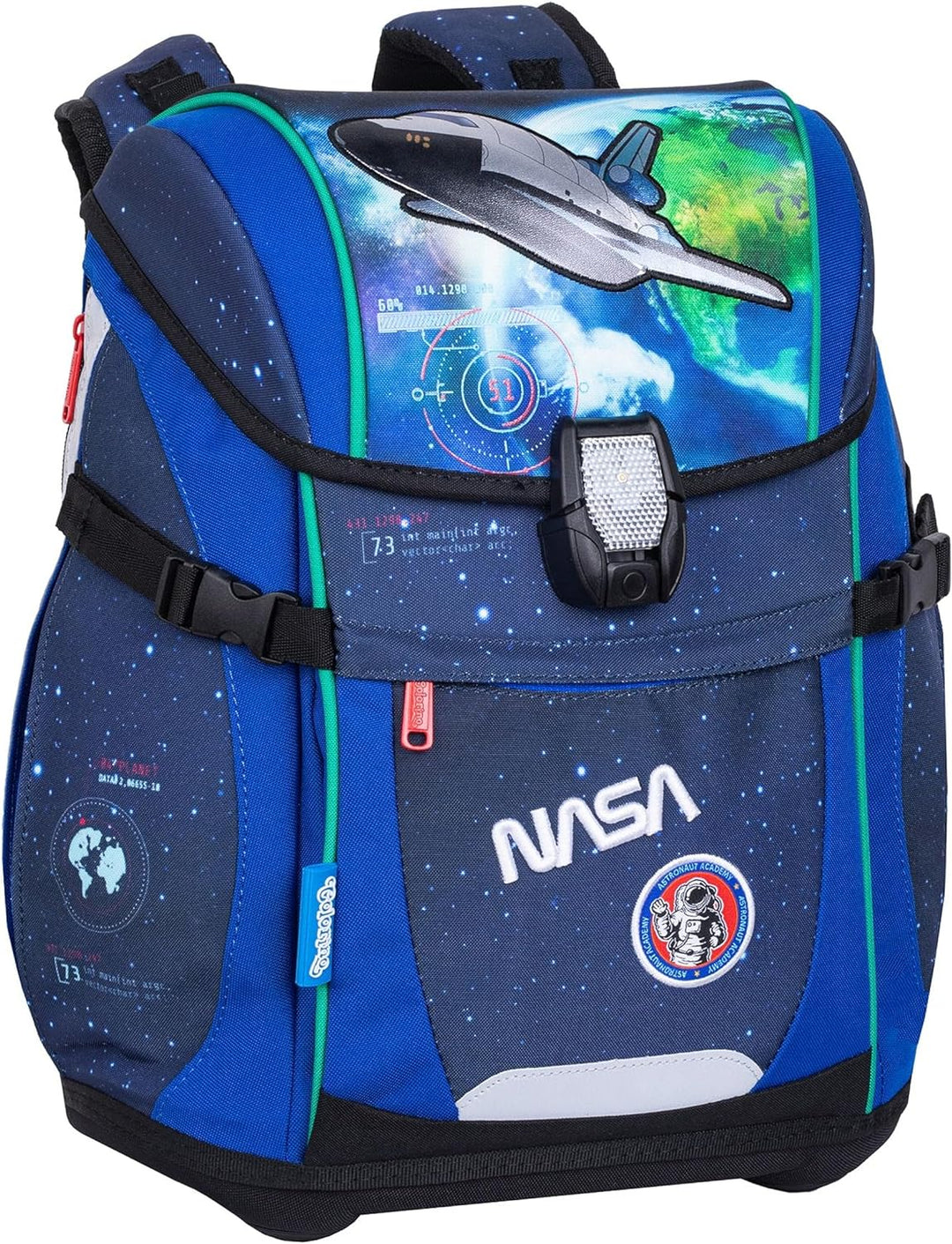 Goldkids Schulranzen Schulranzen-set NASA USA Weltraum Ranzen Kinderrucksack Federmappe Schuhbeutel