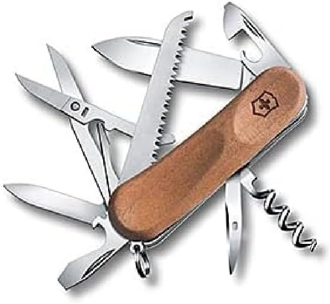 Victorinox Holz Taschenmesser Evolution Wood 17 (13 Funktionen, Holzsäge, Korkenzieher) Single, Sing