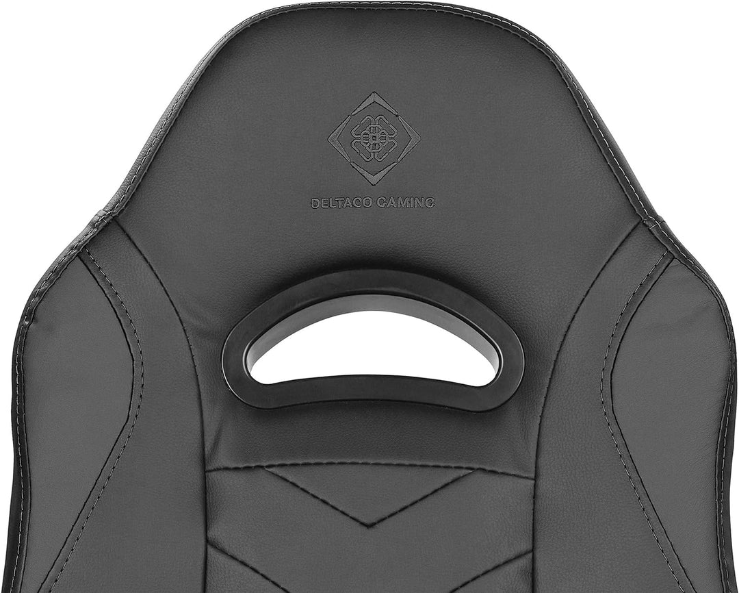 DELTACO Klassischer Gaming Stuhl (Junior Grösse, PU Leder, ergonomisch, höhenverstellbar), GAM-094