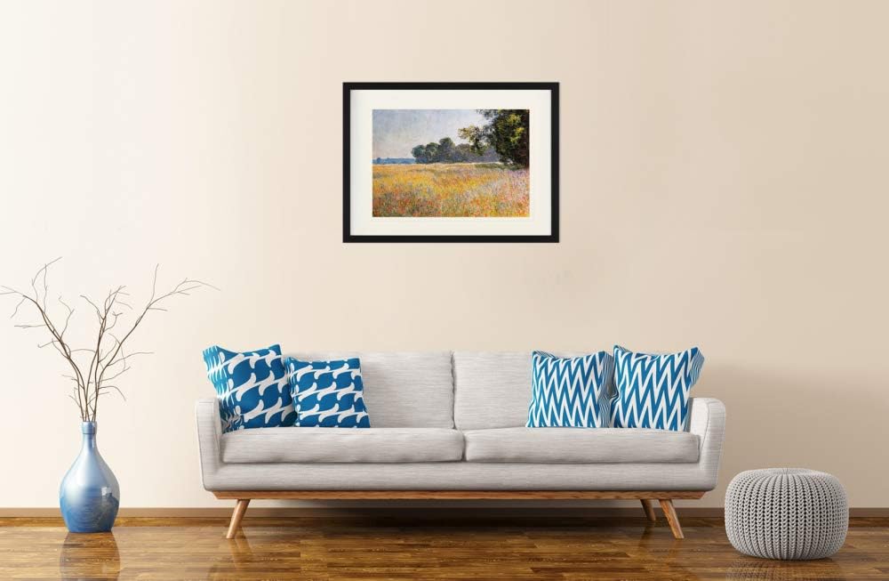 1art1 Claude Monet Poster Haferfeld Mit Mohnblumen, 1890 Gerahmtes Bild Mit Edlem Passepartout | Wan