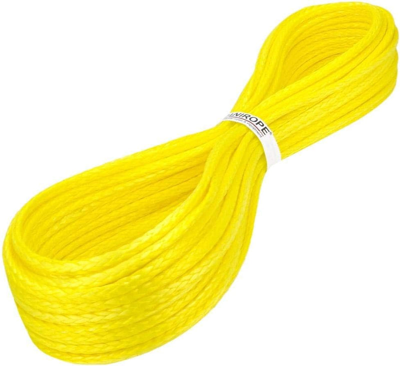 Kanirope® Dyneema Seil PRO 5mm 20m Gelb 12-fach geflochten SK78 verstreckt beschichtet, 20m Gelb