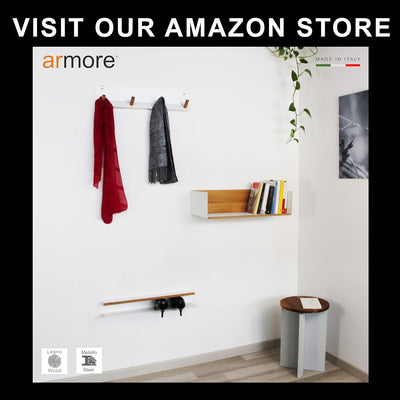 Armore Schuhregal zum Aufhängen an der Wand, Schwerlastregal, Regal aus Natürlichem Eichenholz und M