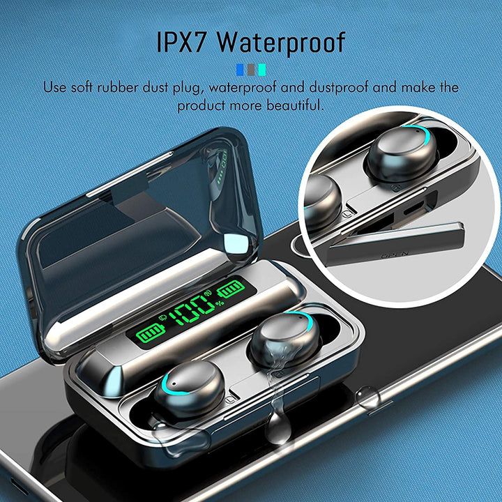 ASDRTB Wireless Earbuds,Bluetooth Earbuds with Mic,Button Control Wireless Headphones,Mini True Wire