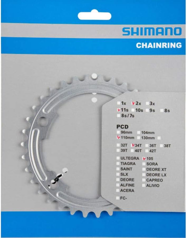 SHIMANO Chainring 50T-MA 105 FC-5800 for 50-34T Silver 50 zähne, 50 zähne