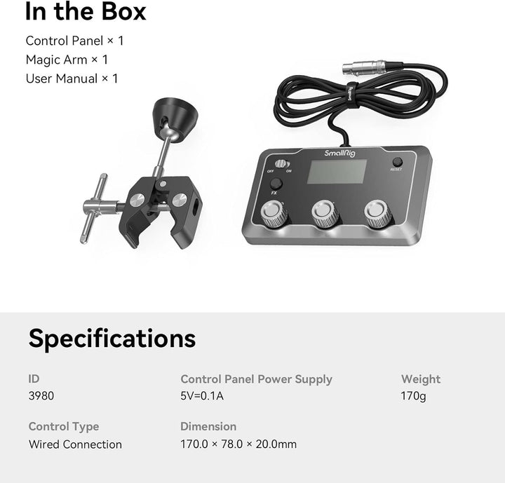 SMALLRIG RC 350 / RC 450 COB LED Video Light Control Panel - 3980