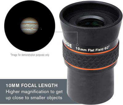 Celestron 93450 Ultima Edge 10 mm Parfokales Ultra-Flachfeld-Okular für 1,25 Zoll Fokussierer – Gest