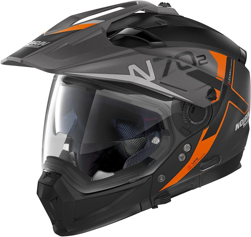 Nolan N70-2 X Bungee N-Com Helm XL (62) Schwarz Matt/Orange, XL (62) Schwarz Matt/Orange