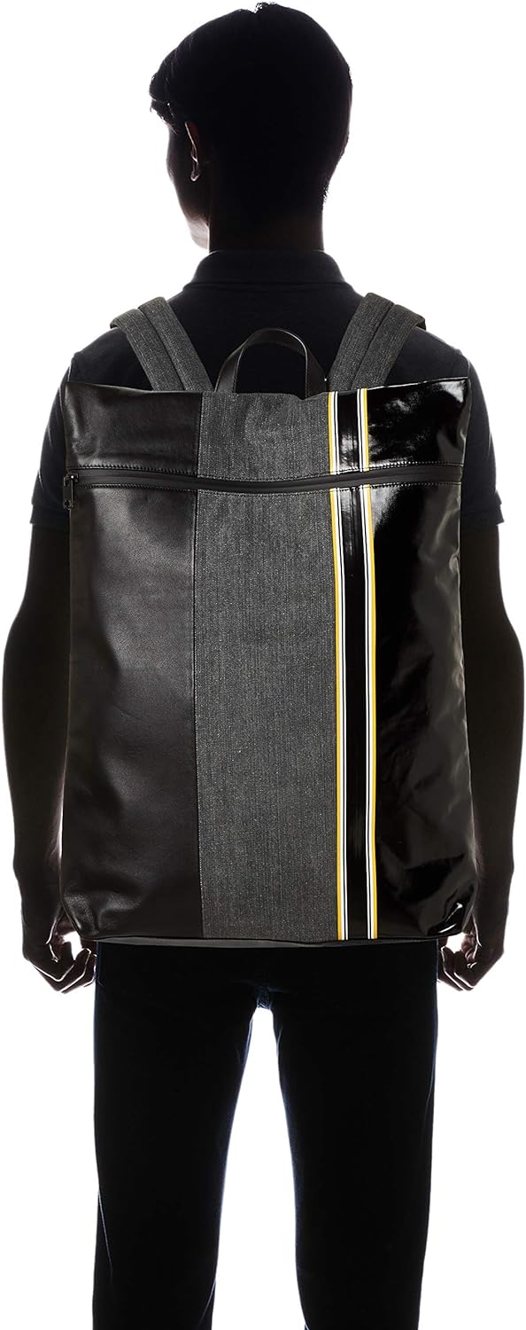 Diesel Herren D-TOLLE Back-Backpack Ruckscke, Grau Denim/Schwarz, Einheitsgrösse
