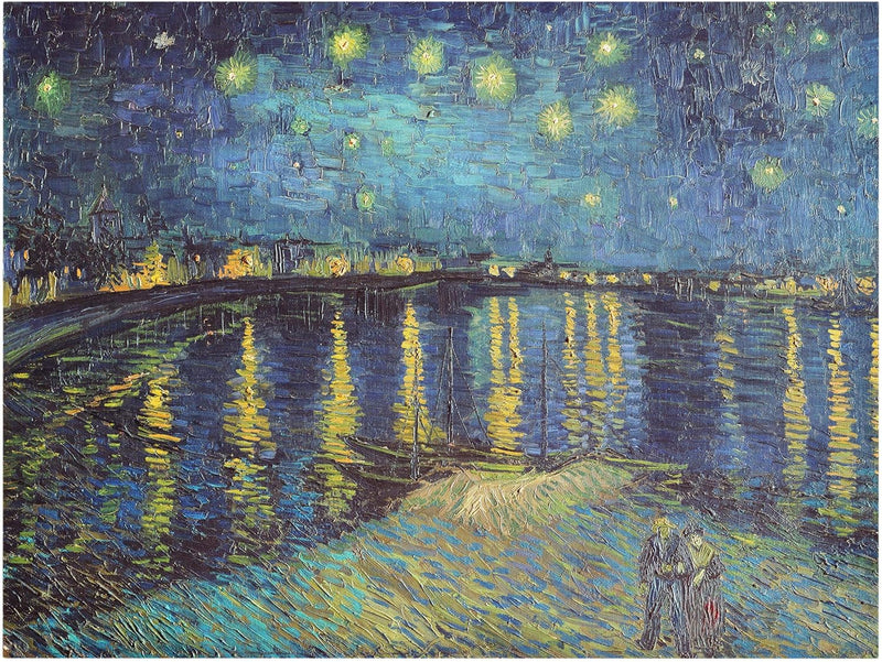 Bilderwelten Leinwandbild Vincent Van Gogh - Sternennacht über der Rhône Querformat 30 x 40 cm 30cm