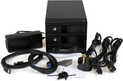 StarTech.com USB 3.0 / eSATA Dual Bay Festplattengehäuse mit UASP für 3,5 Zoll SATA III Festplatten,
