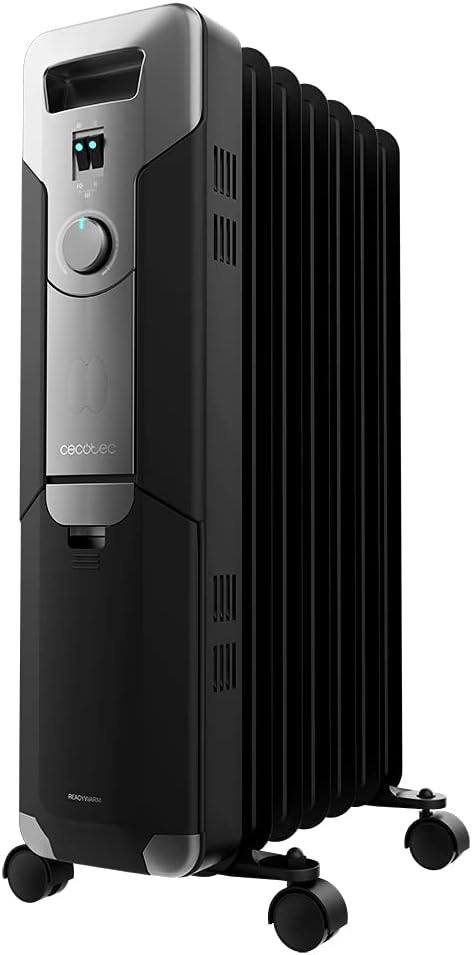 Cecotec Ölheizkörper ReadyWarm 7000 Space Black. 1500 W, 7 Heizungsmodule, 3 Leistungsstufen, Kabela