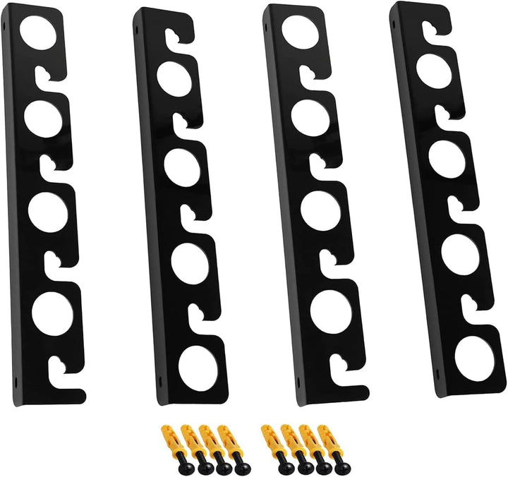 VANROUG Rutenhalter Wandhalterung für Garage, Kabine, Keller, robust, für bis zu 8 Ruten (4), Schwar