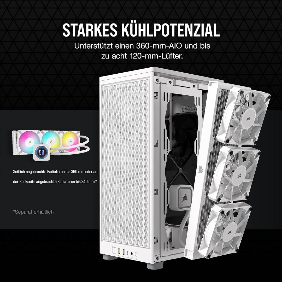 Corsair 2000D Airflow PC-Gehäuse Mini ITX – Format Mini ITX – Platten aus Netzstahl – DREI GPU-Steck