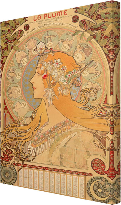 Bilderwelten Leinwandbild - Alfons Mucha - Sternkreiszeichen - Hochformat, 90 x 60 cm 90cm x 60cm, 9